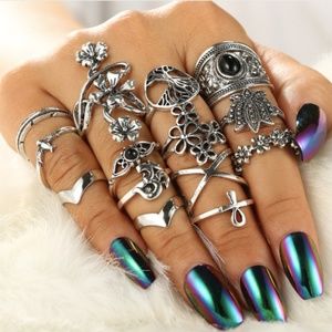 14 pcs Vintage Antique Ring Set